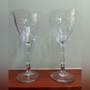Vintage Rock Sharpe Patrician Wine Glasses Set if 2